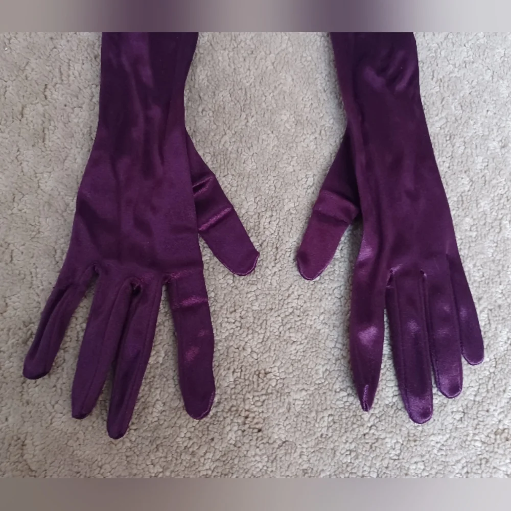 H&M Long Purple Satin Opera Gloves